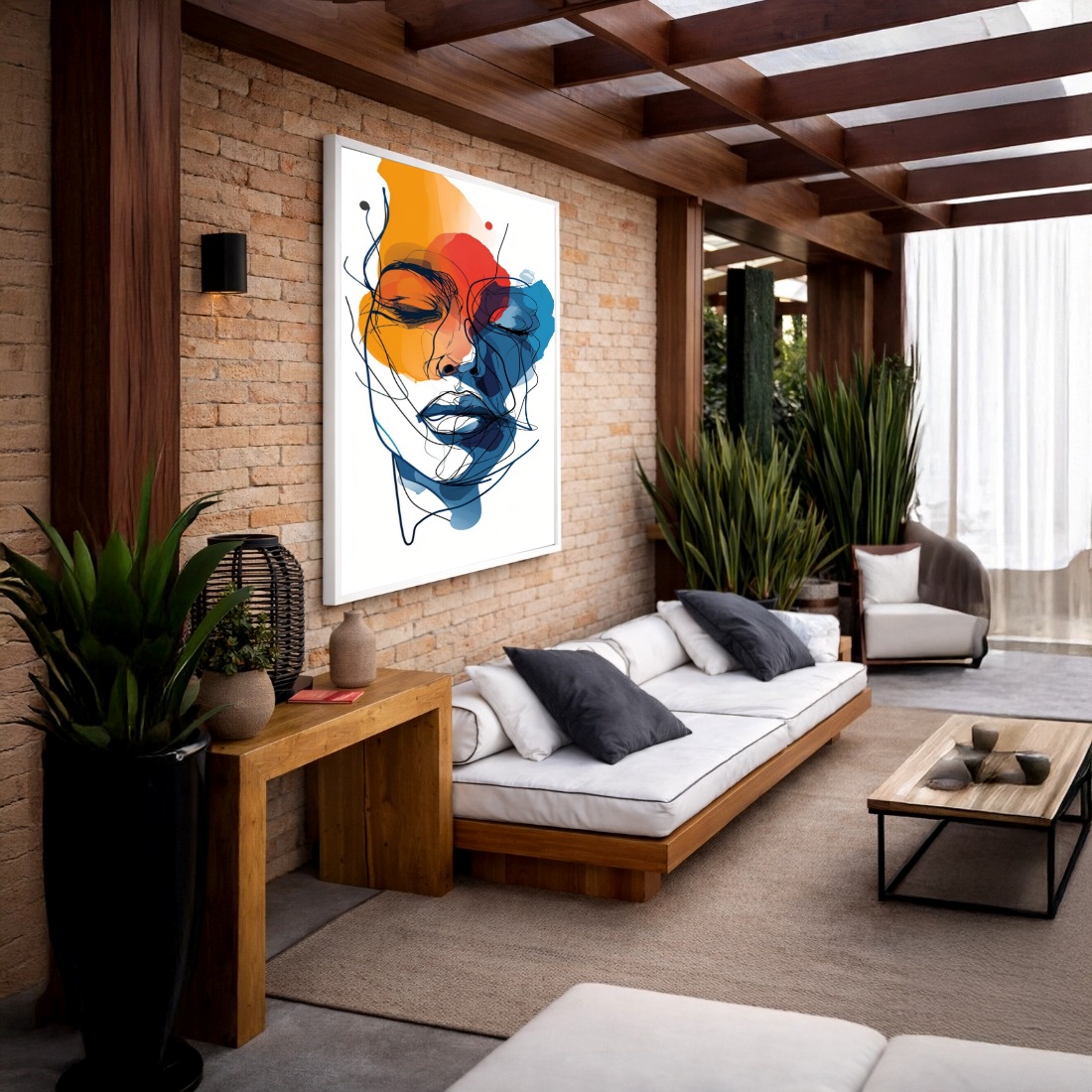 Quadro Canvas Face Colorida Rosto