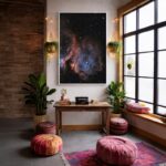 Quadro Canvas Galaxia Estrelas Céu Luar