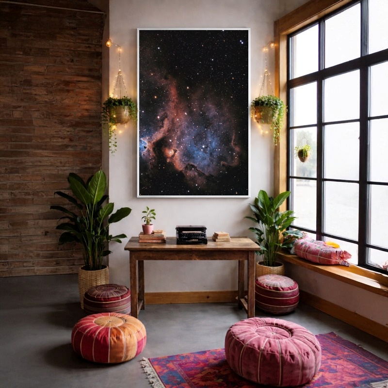 Quadro Canvas Galaxia Estrelas Céu Luar