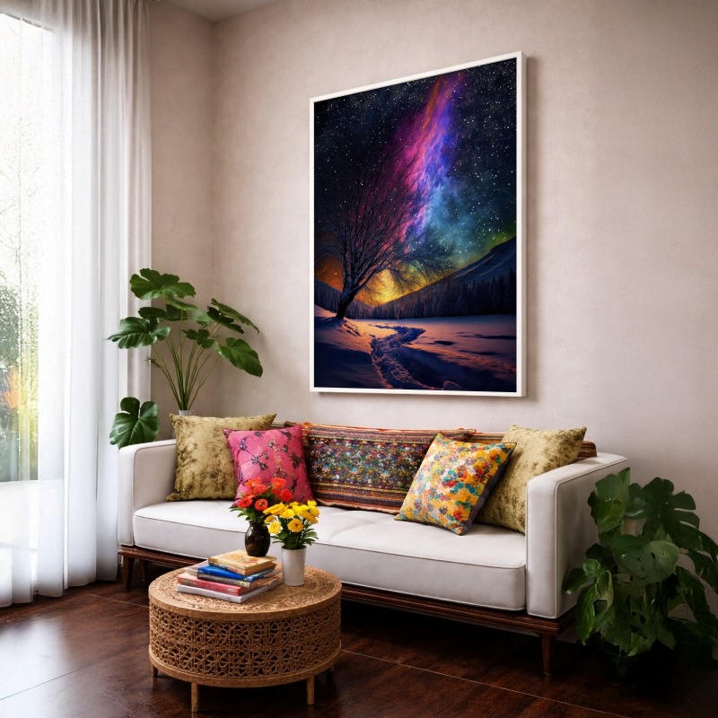 Quadro Canvas Luar Aurora Inverno