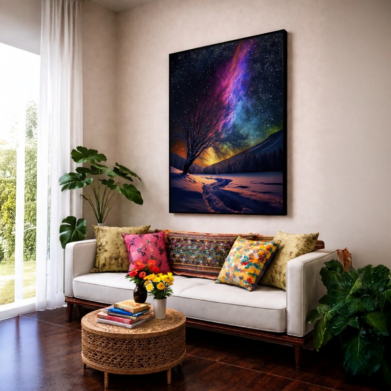 Quadro Canvas Luar Aurora Inverno