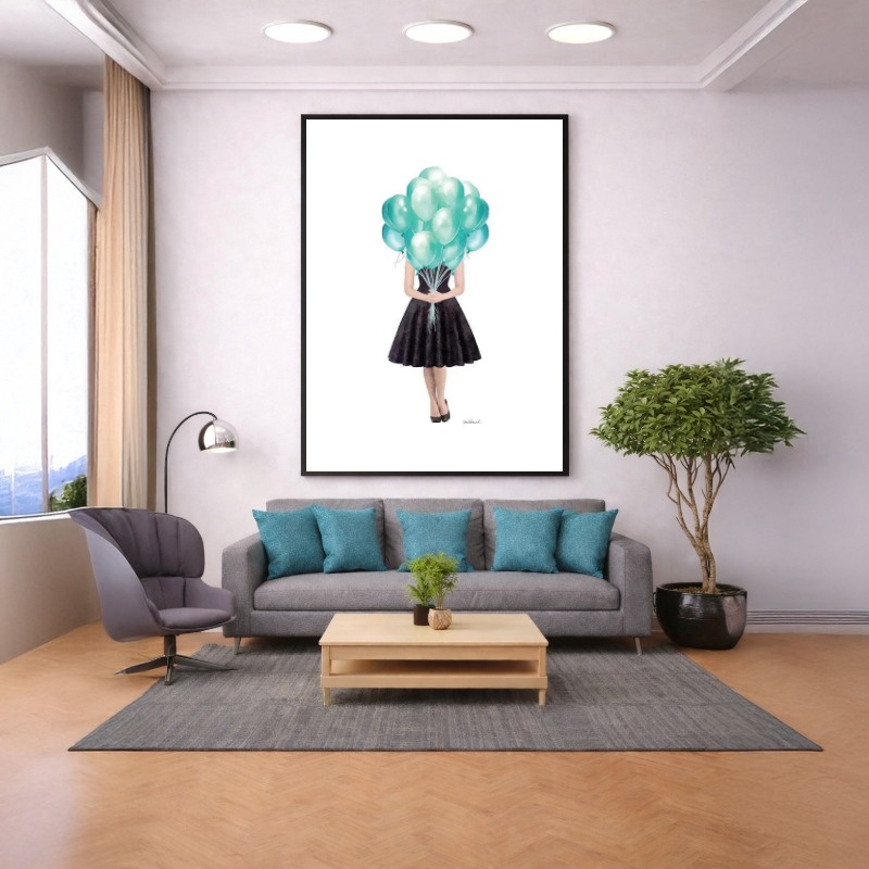 Quadro Canvas Menina Desenho Balão