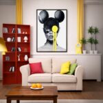 Quadro Canvas Mulher Amarelo Glamour