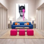 Quadro Canvas Mulher Mickey Mouse Rosa