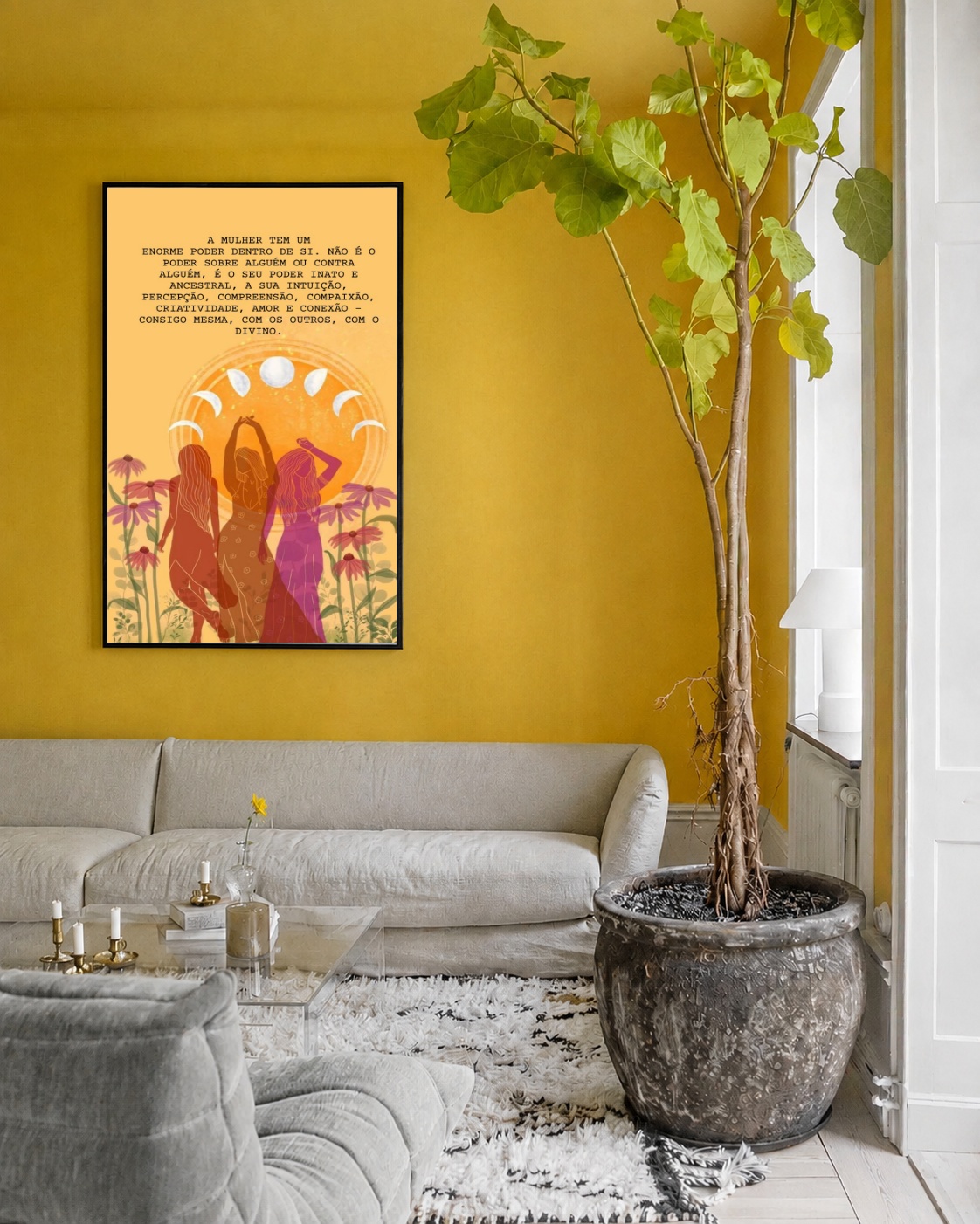 Quadro Canvas Mulher Poder Feminino Colorido
