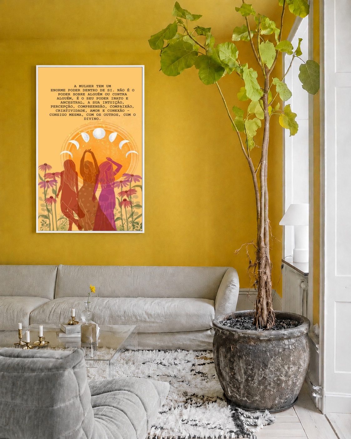 Quadro Canvas Mulher Poder Feminino Colorido