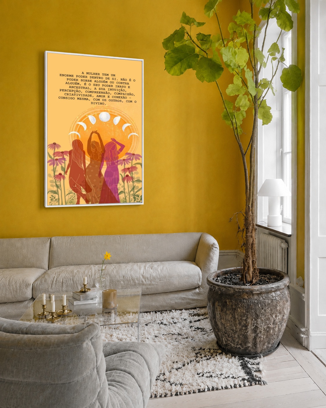 Quadro Canvas Mulher Poder Feminino Colorido