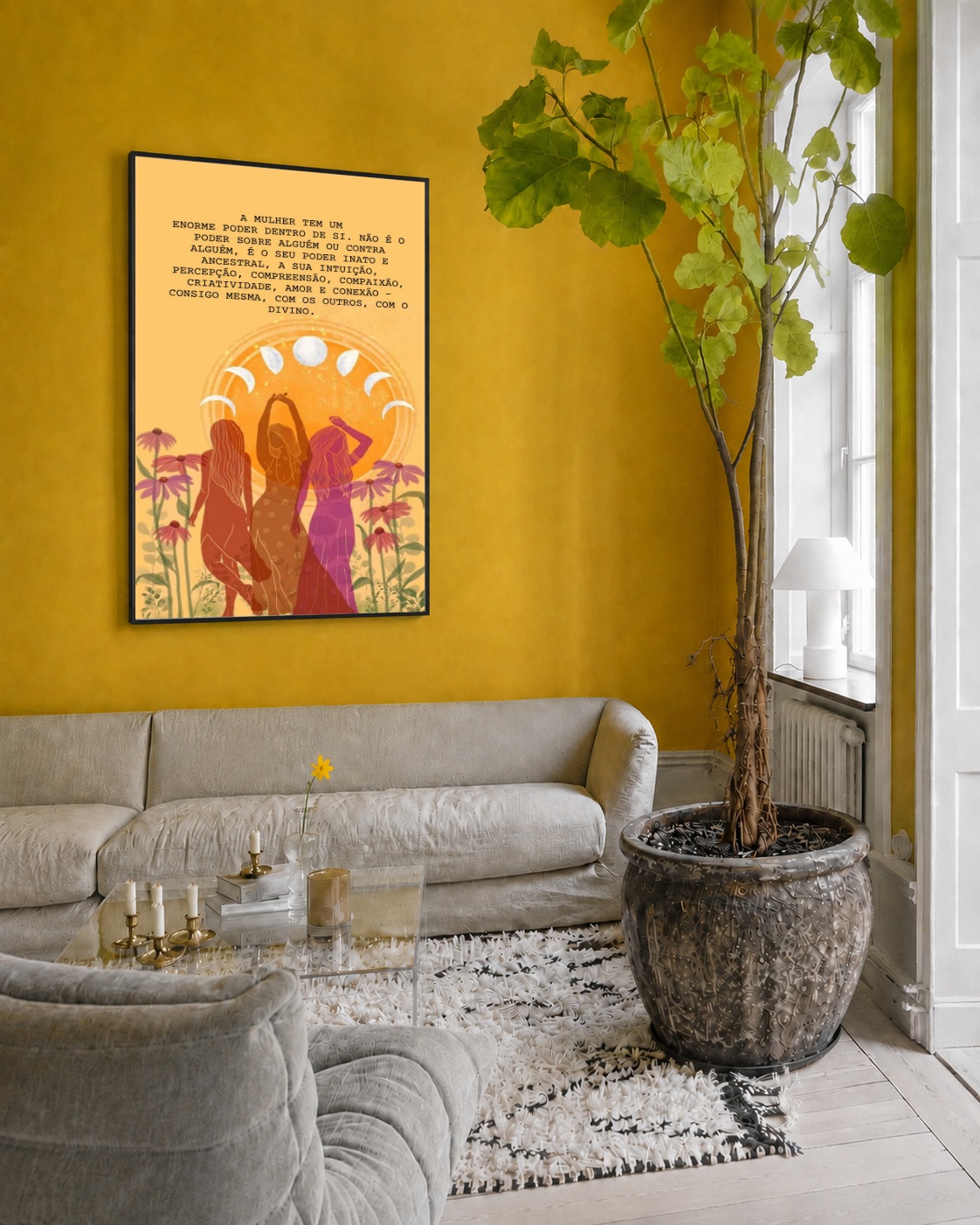 Quadro Canvas Mulher Poder Feminino Colorido
