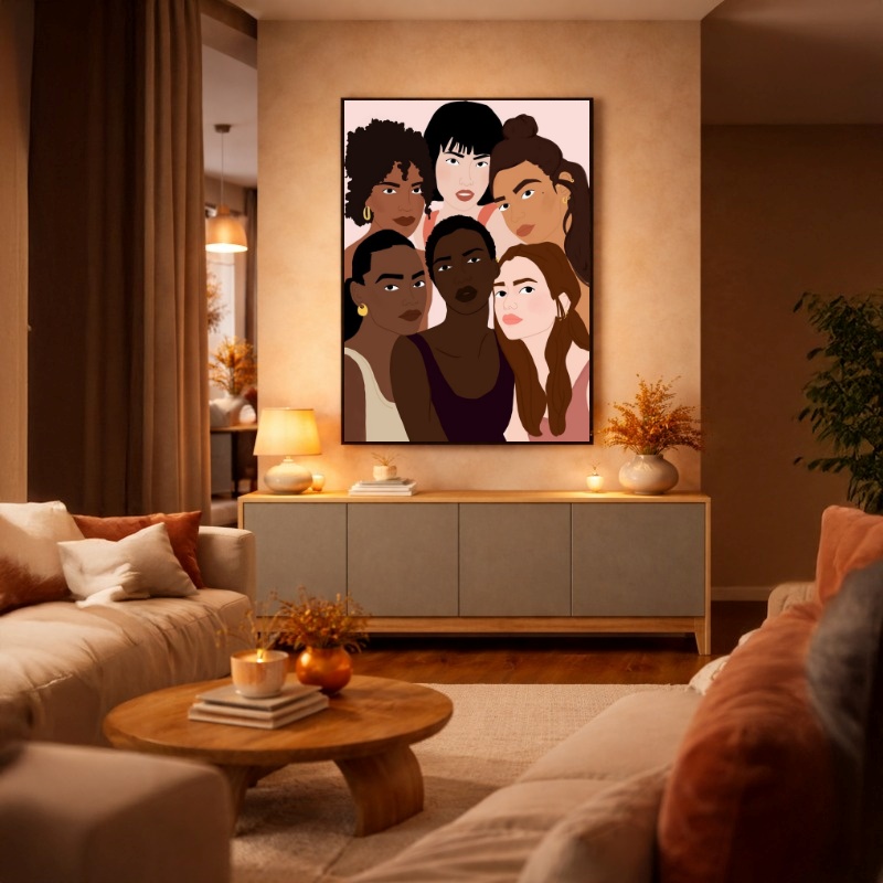 Quadro Canvas Mulheres União Força Feminina