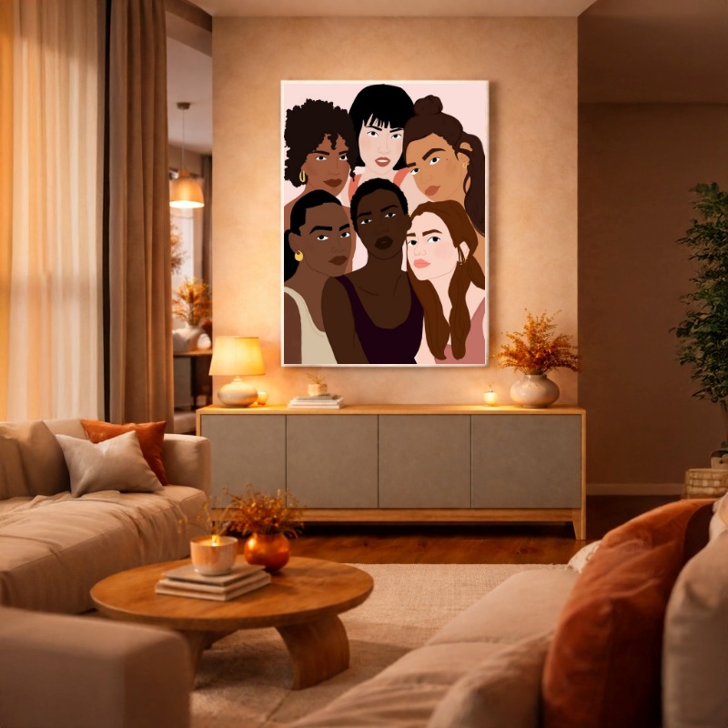 Quadro Canvas Mulheres União Força Feminina