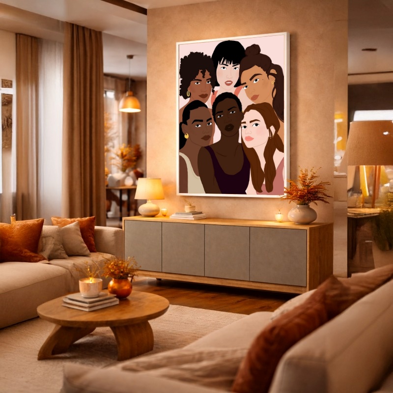 Quadro Canvas Mulheres União Força Feminina