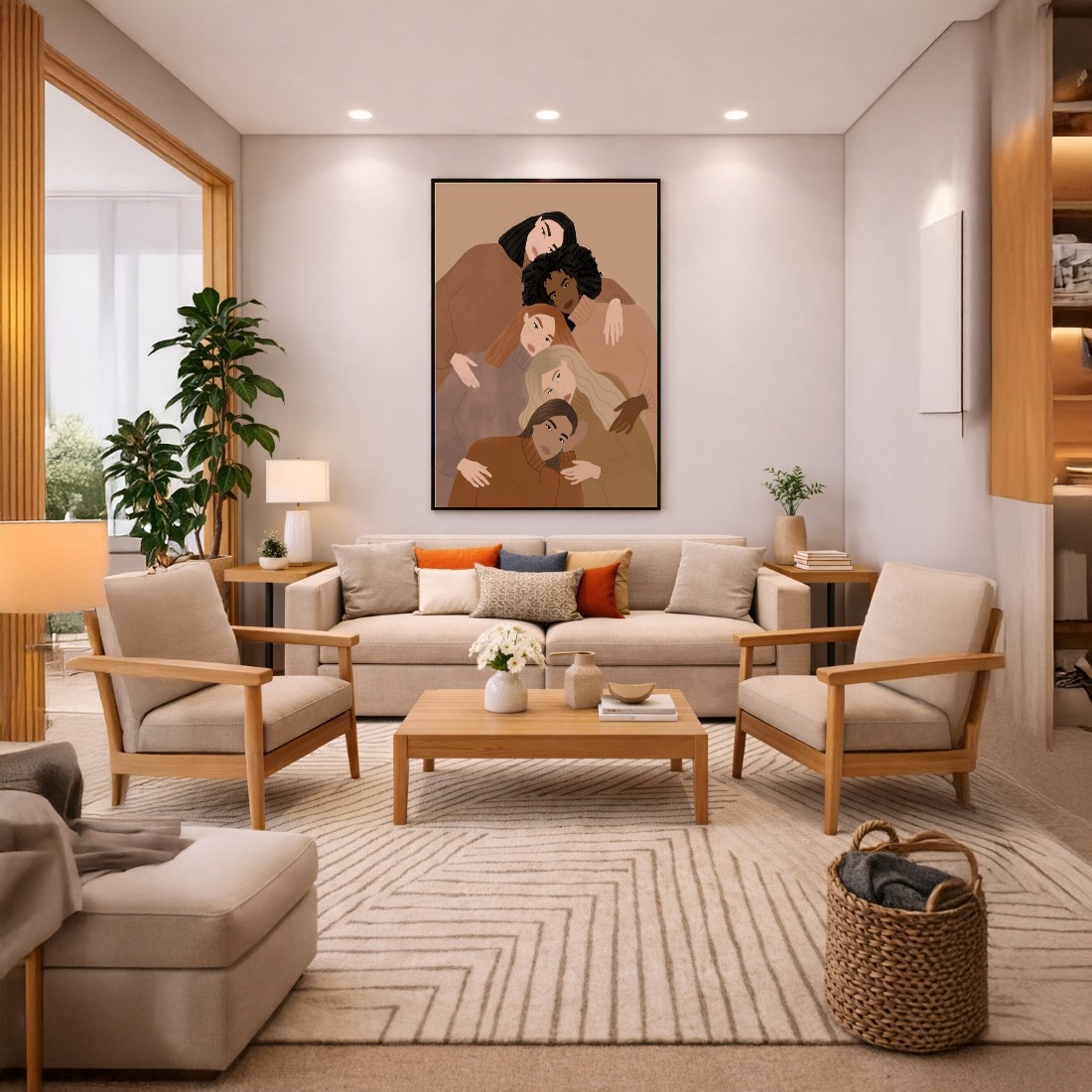 Quadro Canvas Mulheres Unidas Terroso