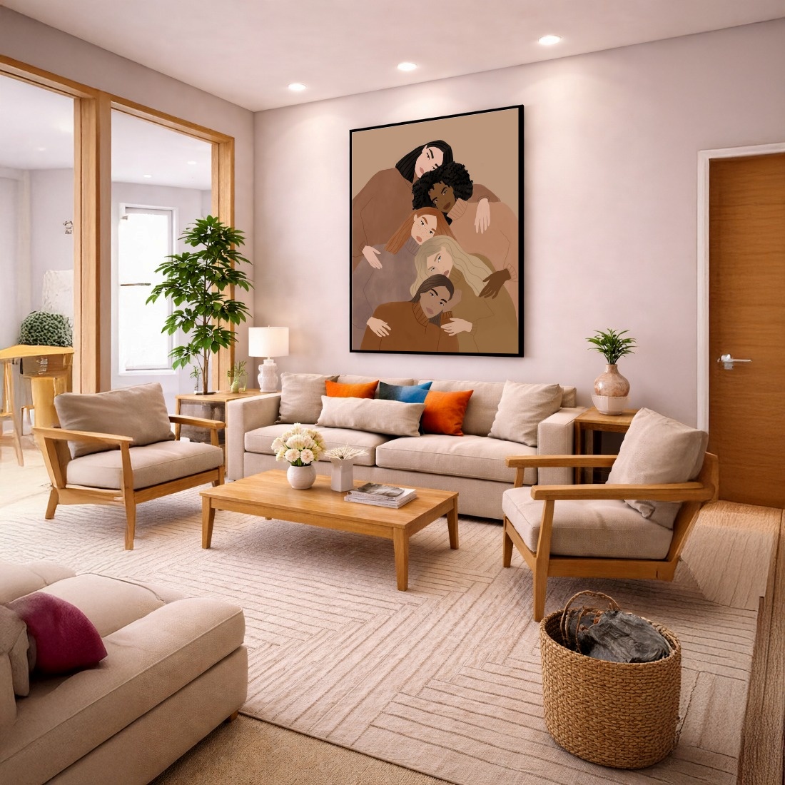 Quadro Canvas Mulheres Unidas Terroso