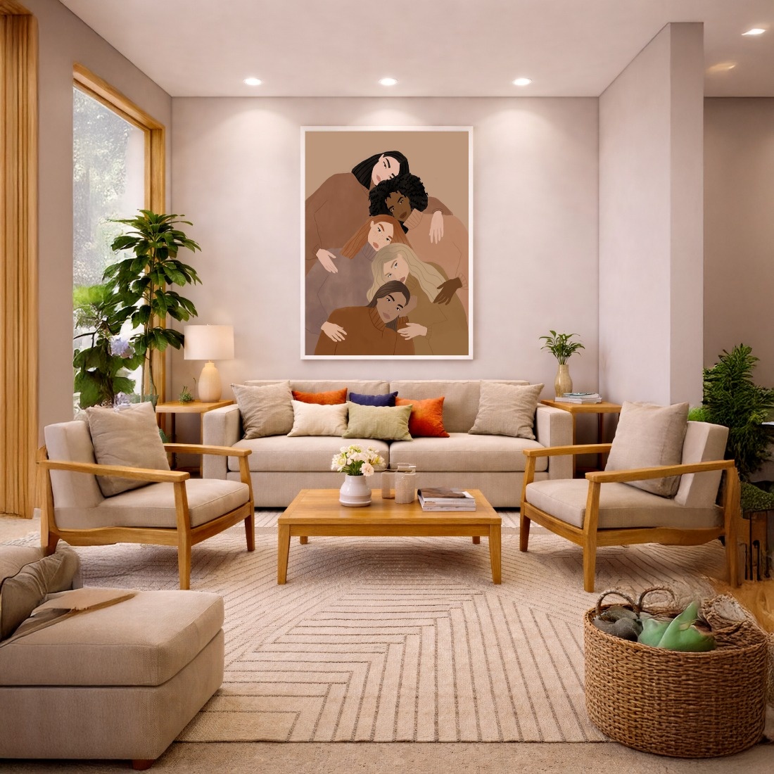 Quadro Canvas Mulheres Unidas Terroso