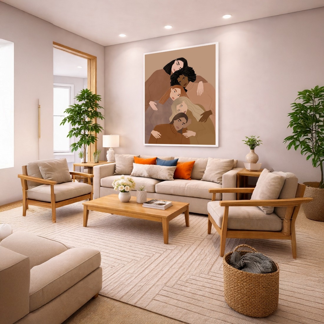 Quadro Canvas Mulheres Unidas Terroso