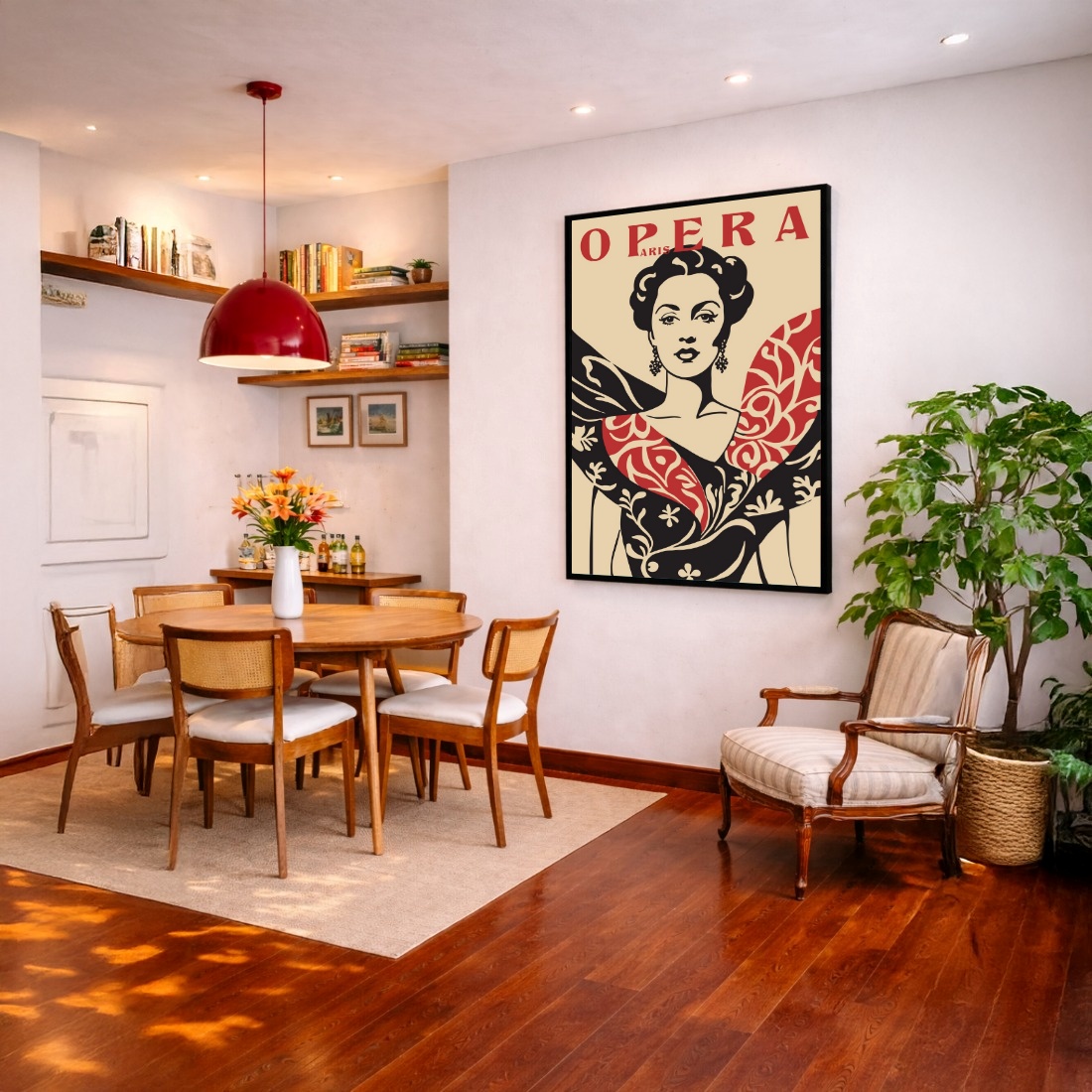Quadro Canvas Opera Desenho Mulher Chic