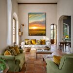 Quadro Canvas Por Sol Campo Horizonte
