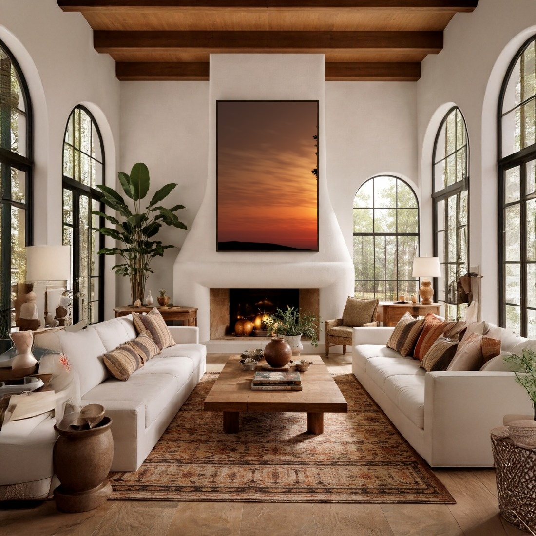 Quadro Canvas Por Sol Entardecer Laranja