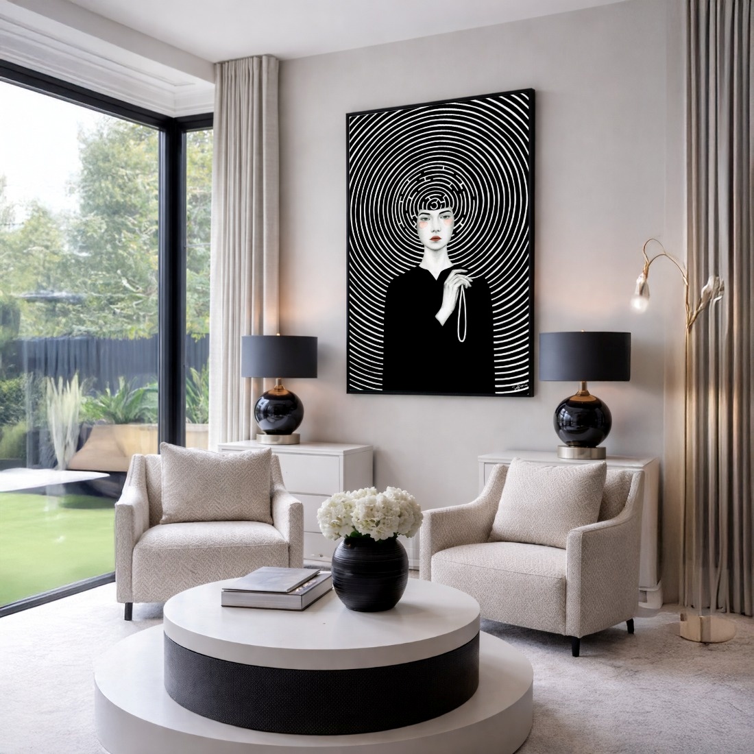 Quadro Canvas Preto e Branco Mulher Ciclos