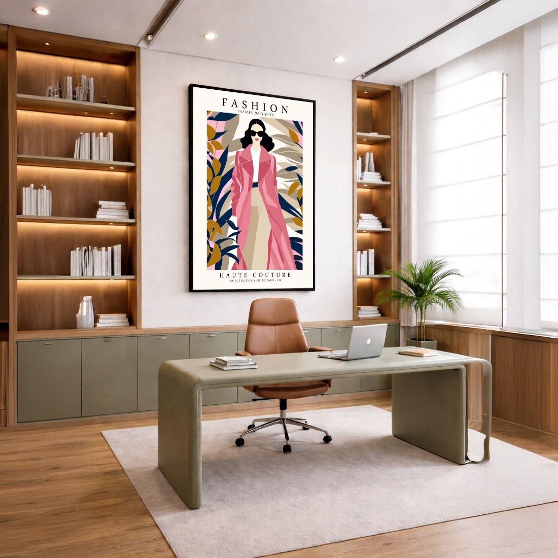 Quadro Canvas Rosa Fashion Moda Desenho