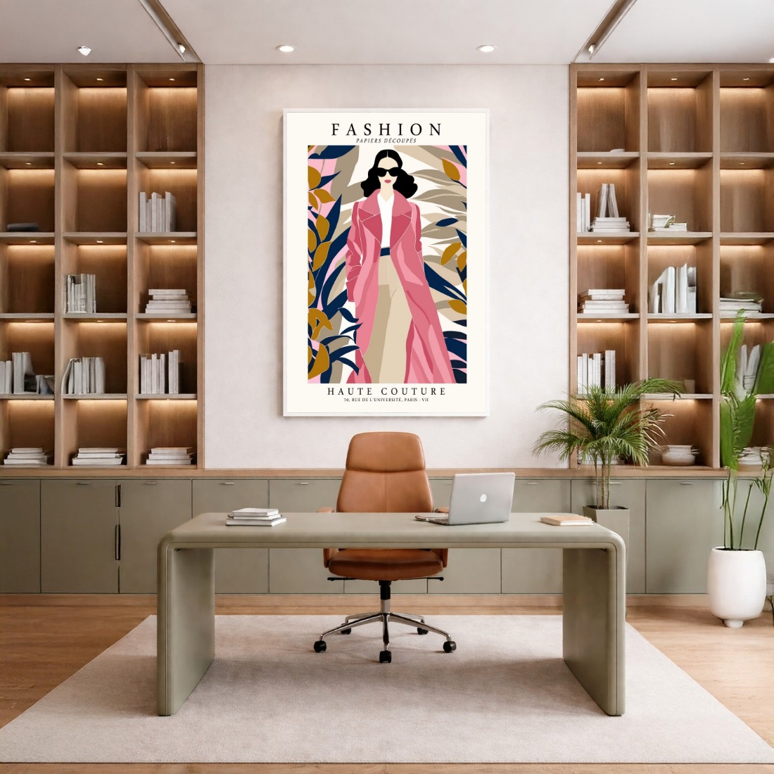 Quadro Canvas Rosa Fashion Moda Desenho