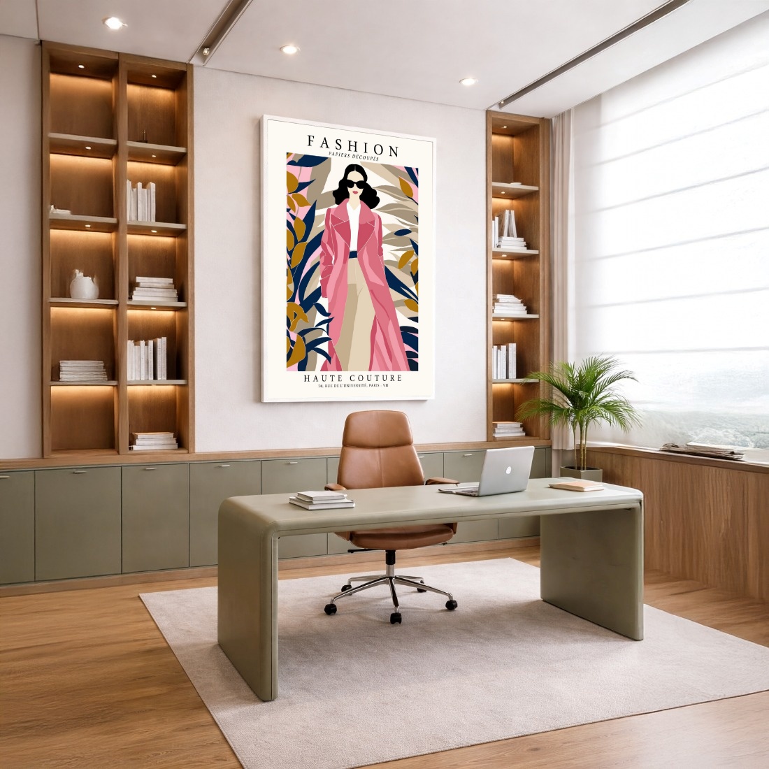Quadro Canvas Rosa Fashion Moda Desenho