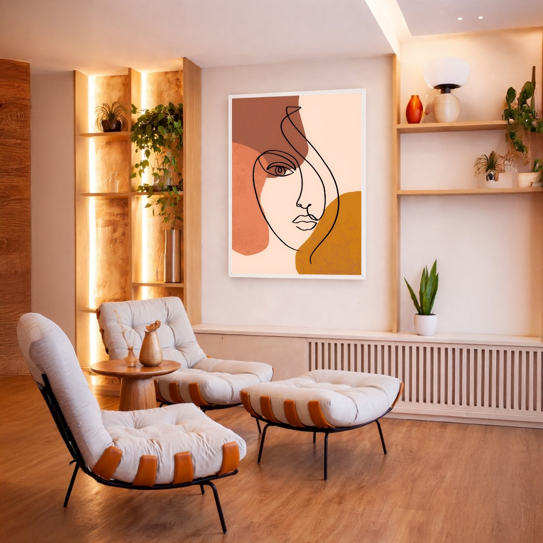 Quadro Canvas Rosto Mulher Traços