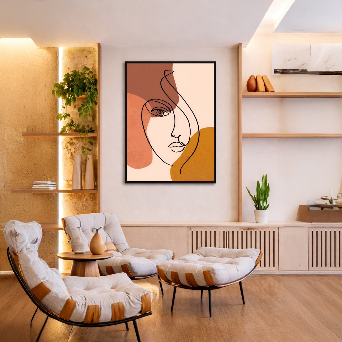 Quadro Canvas Rosto Mulher Traços