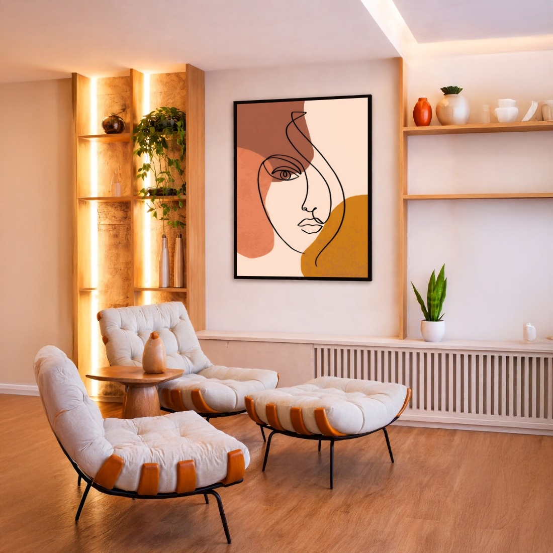 Quadro Canvas Rosto Mulher Traços