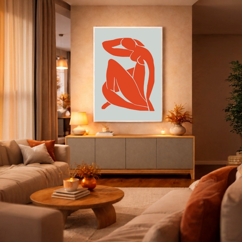 Quadro Canvas Silhueta Laranja Henri Matisse
