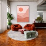 Quadro Canvas Sol Abstrato Rosado