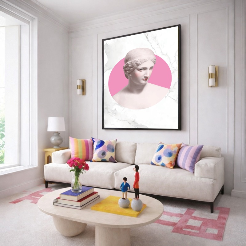 Quadro Canvas Vênus Maquiagem Rosa