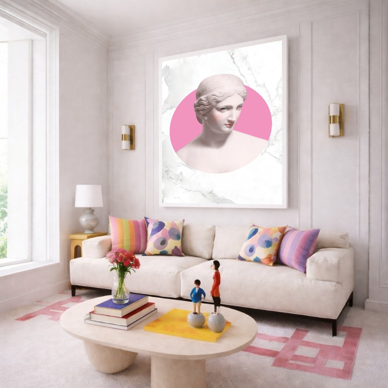 Quadro Canvas Vênus Maquiagem Rosa