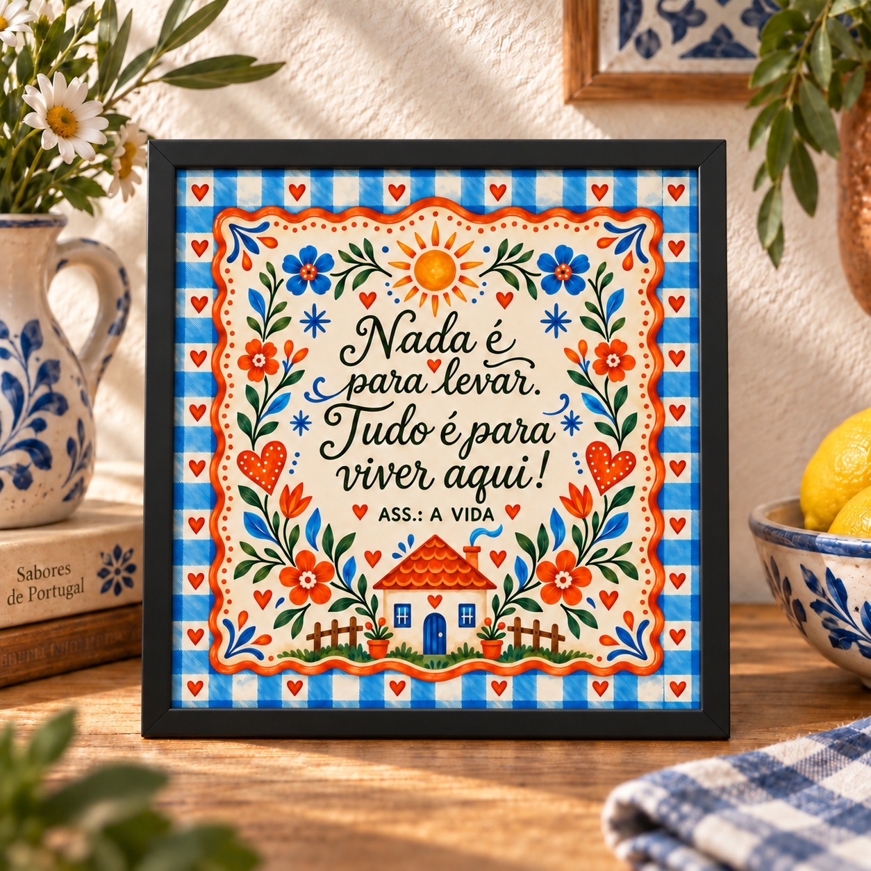Quadro Da Vida Nada Se Leva - 33x33 Cm