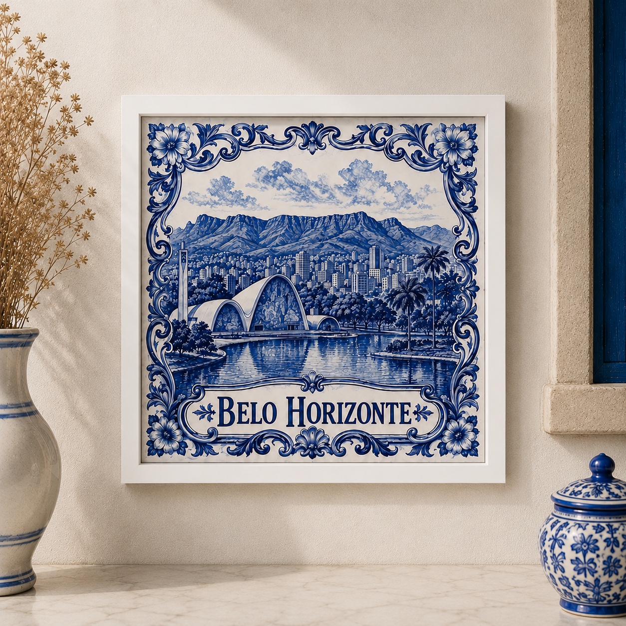Quadro Decorativo Belo Horizonte Igrejinha - 33x33 Cm