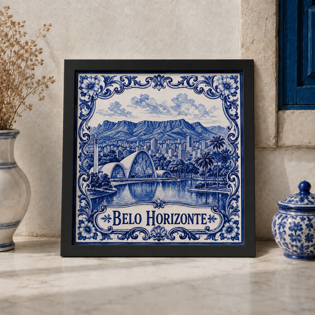 Quadro Decorativo Belo Horizonte Igrejinha - 33x33 Cm