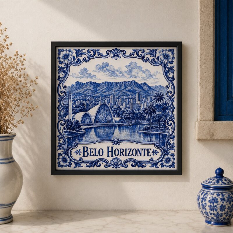 Quadro Decorativo Belo Horizonte Igrejinha - 33x33 Cm