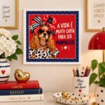 Quadro Decorativo Fashion Cocker - 33x33 Cm