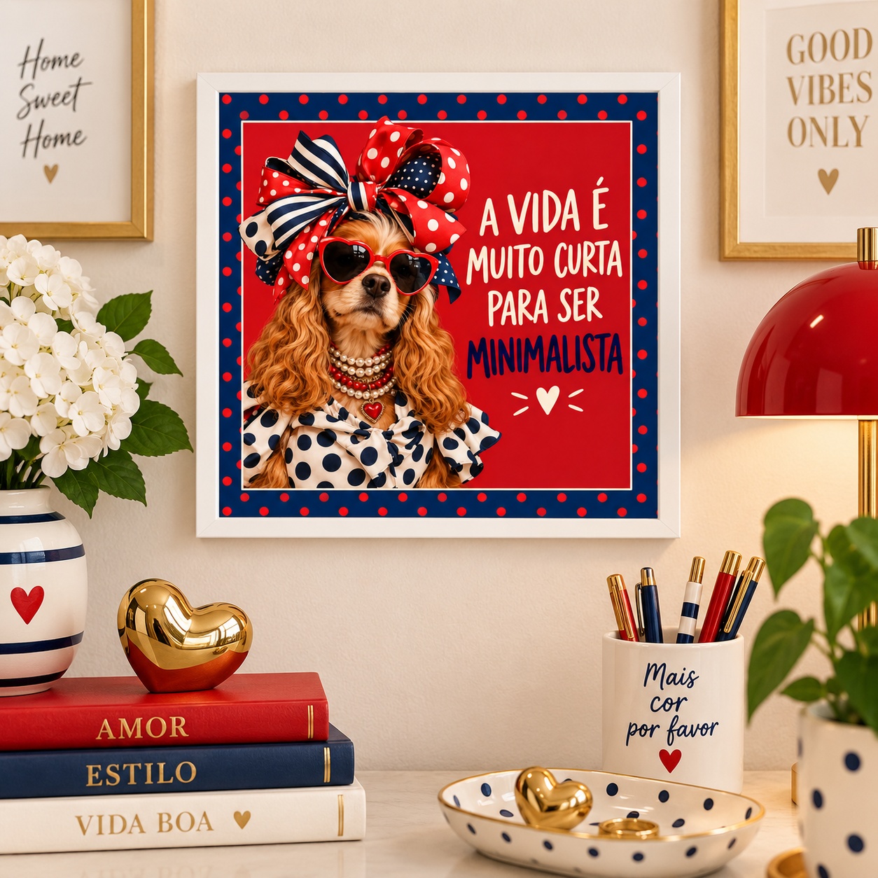 Quadro Decorativo Fashion Cocker - 33x33 Cm
