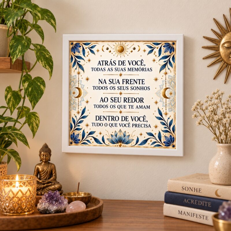 Quadro Frase Mística - 33x33 Cm