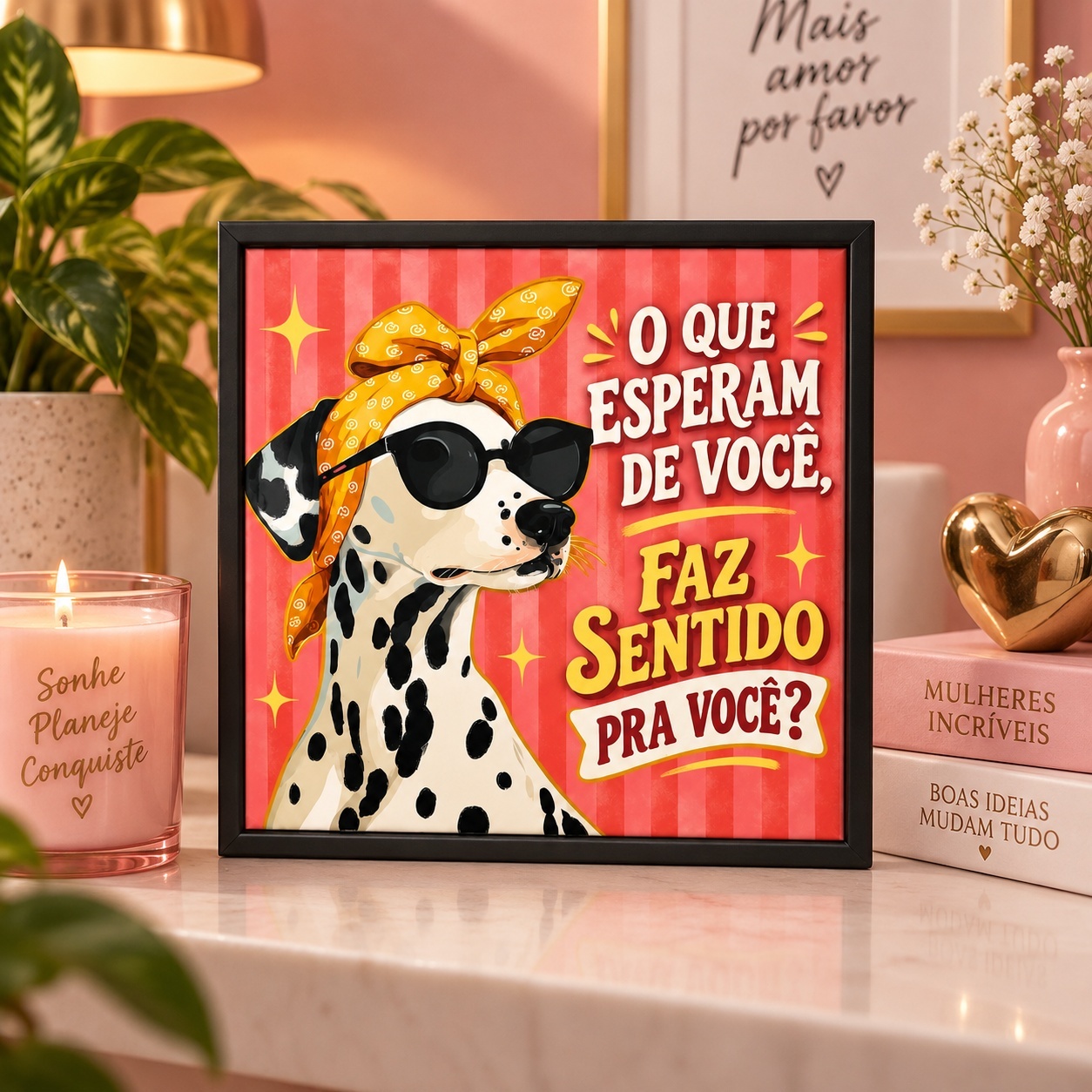 Quadro Frase Para Reflexão - 33x33 Cm