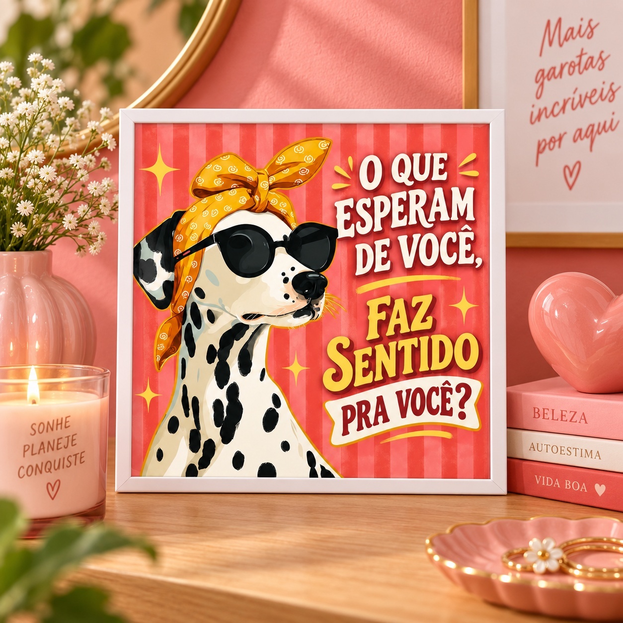 Quadro Frase Para Reflexão - 33x33 Cm