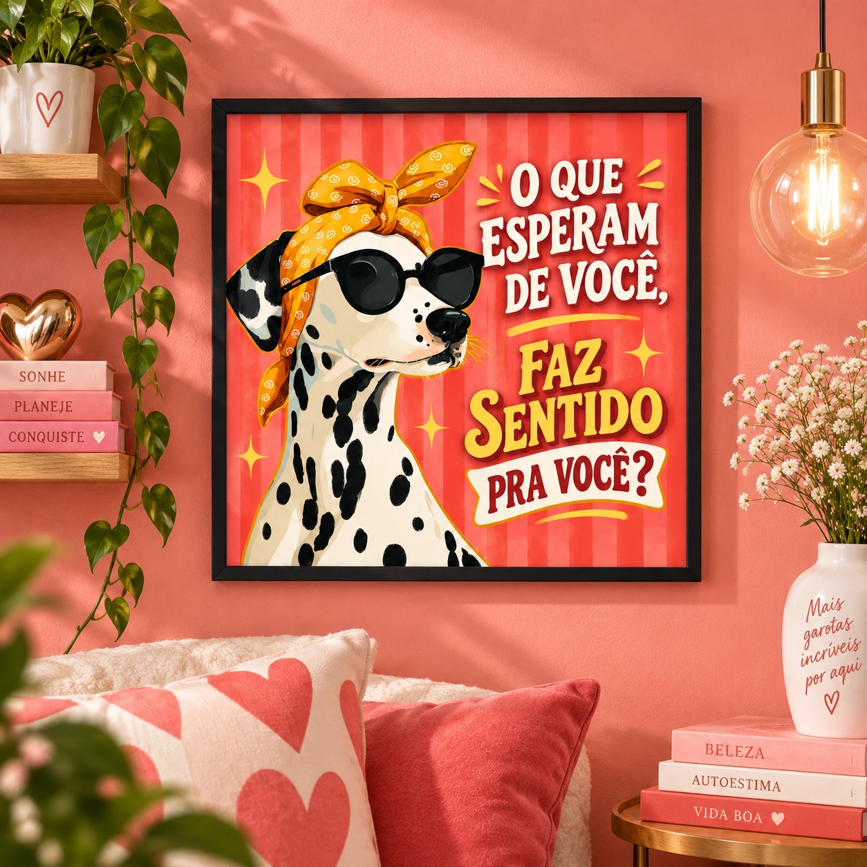 Quadro Frase Para Reflexão - 33x33 Cm