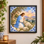 Quadro Jesus Orando No Monte - 33x33 Cm