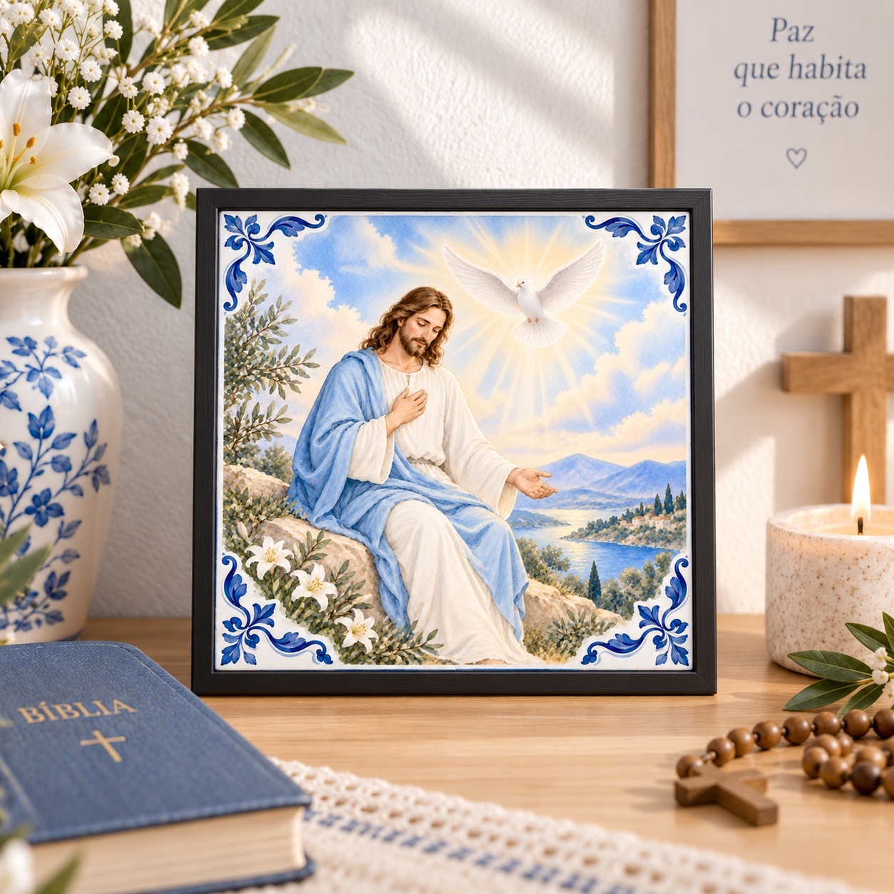 Quadro Jesus e o Espírito Santo - 33x33