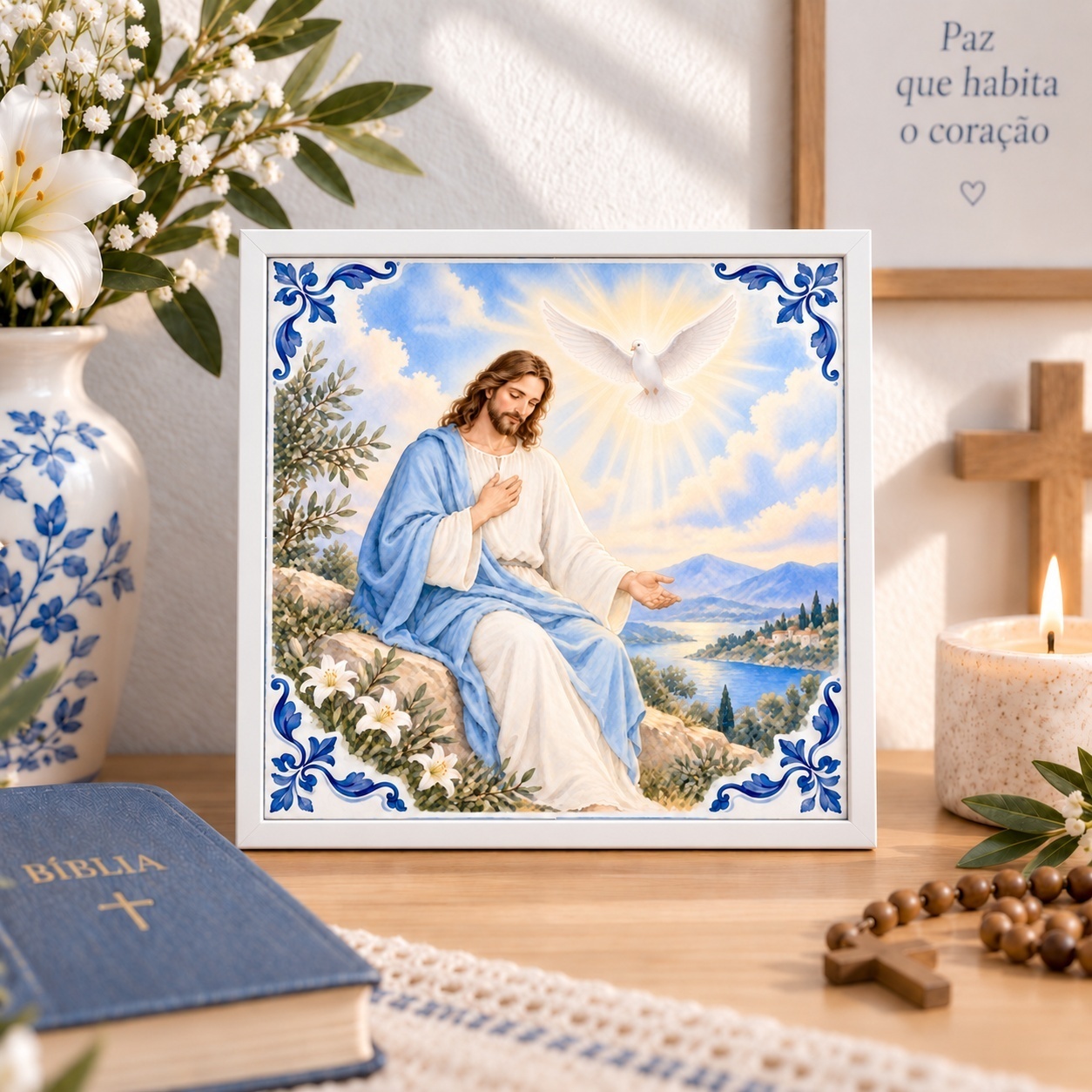 Quadro Jesus e o Espírito Santo - 33x33