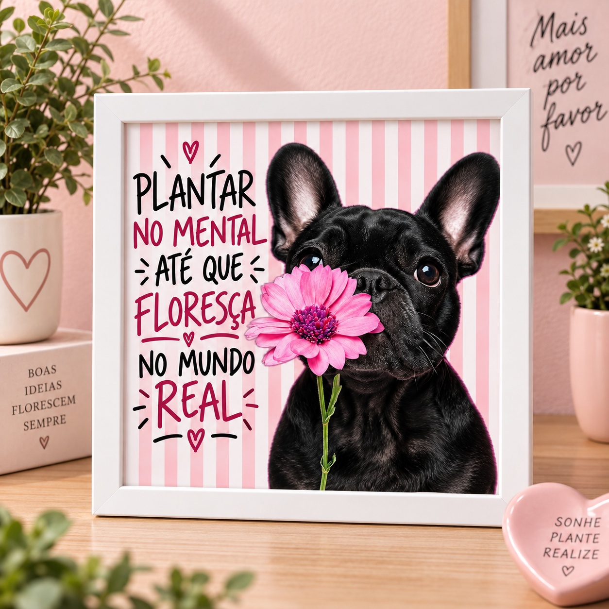 Quadro Lei Da Atração Plantar - 33x33 Cm
