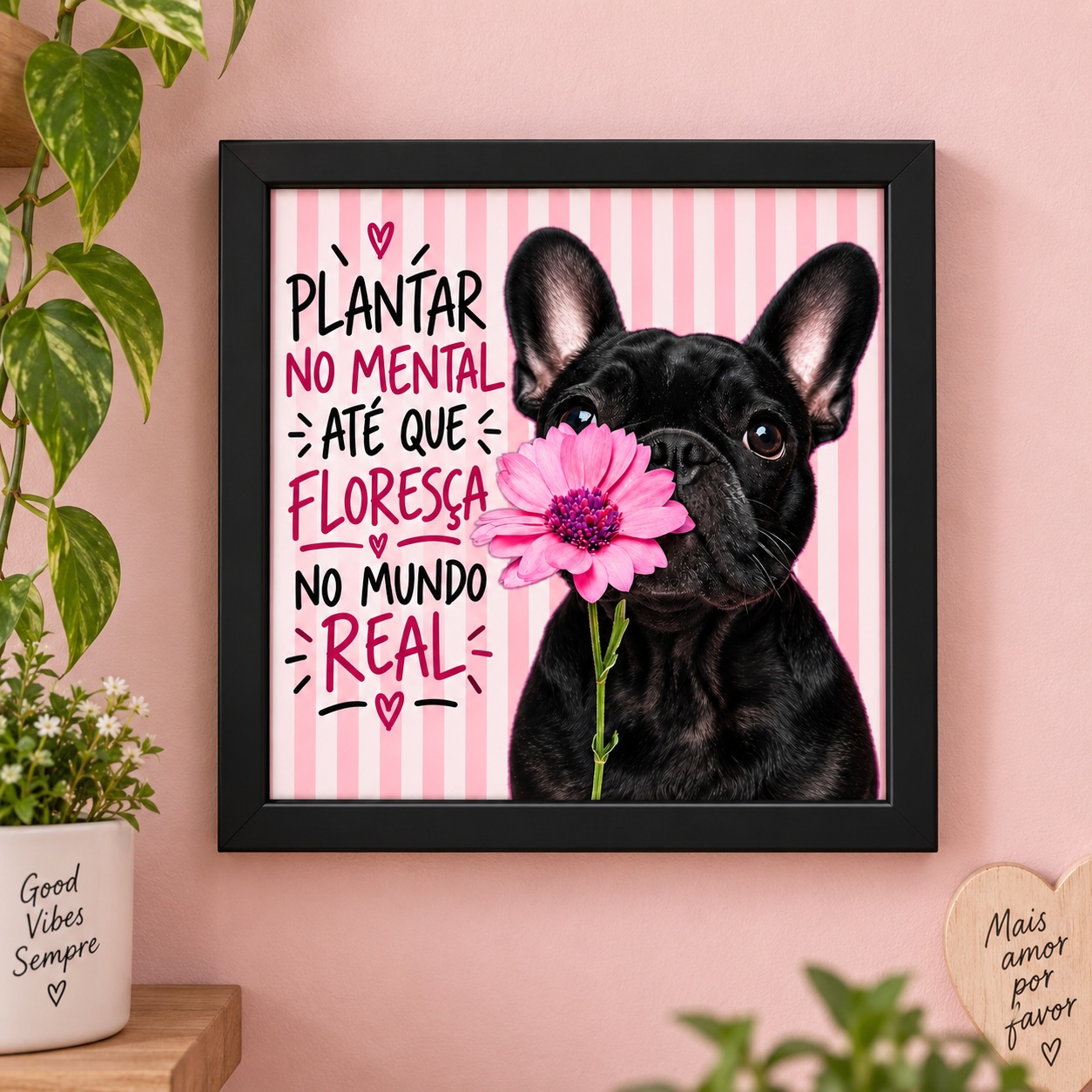 Quadro Lei Da Atração Plantar - 33x33 Cm