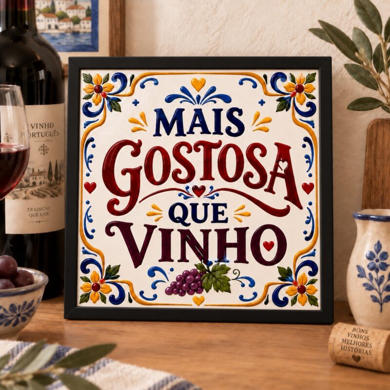 Quadro Mais Gostosa Que Vinho - 33x33 Cm