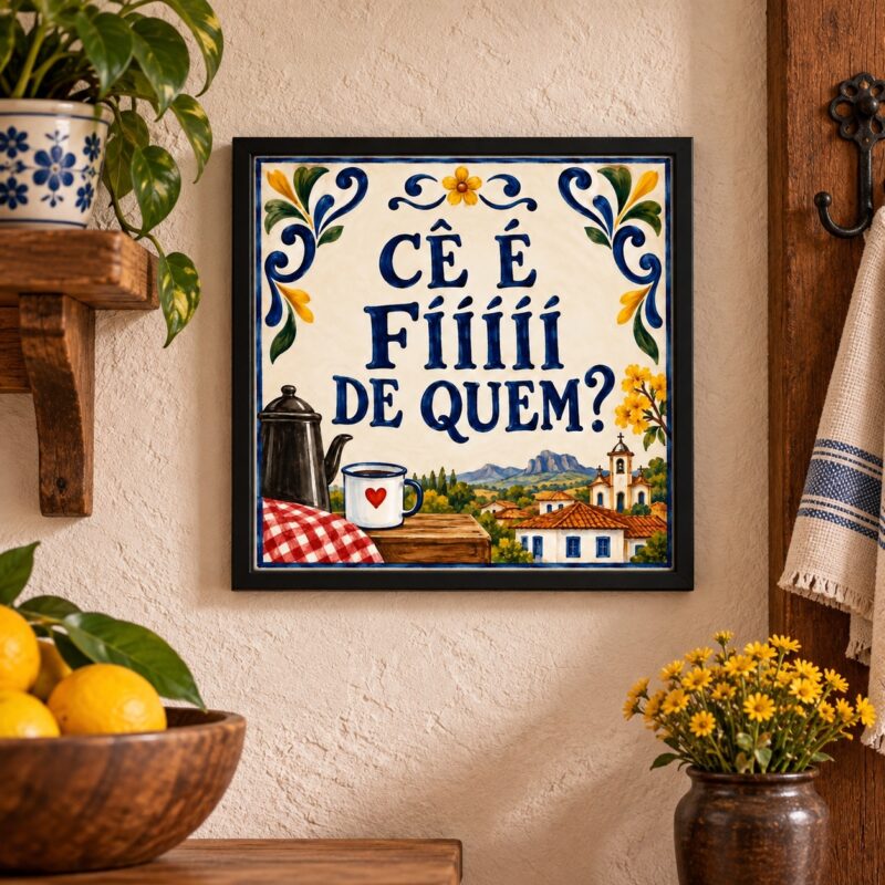Quadro Mineiro Divertido - 33x33 Cm